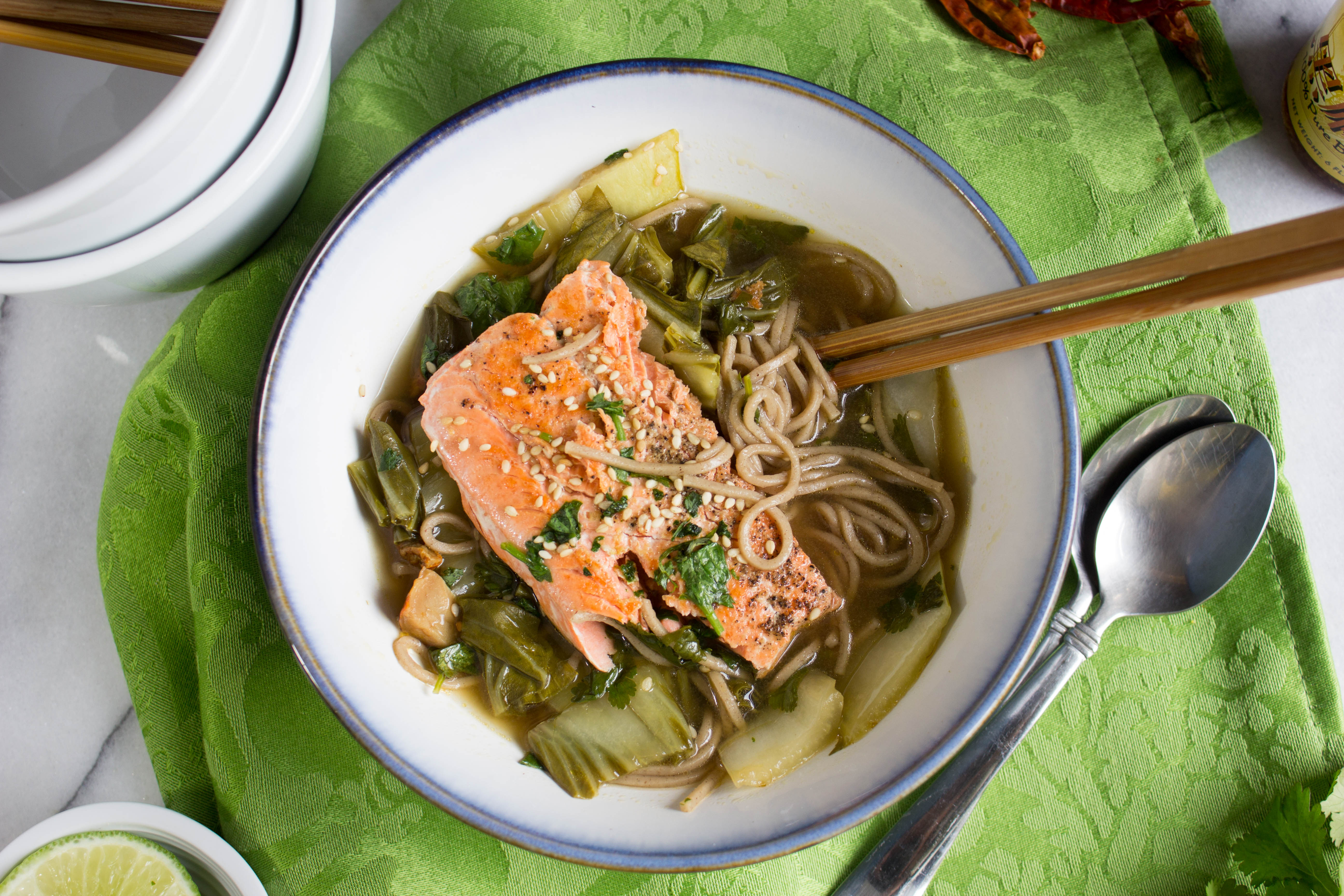 Hot and Sour Salmon Noodle Bowl