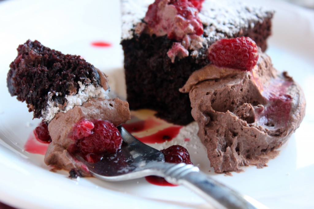 Red Wine Dark Chocolate Raspberry Cake