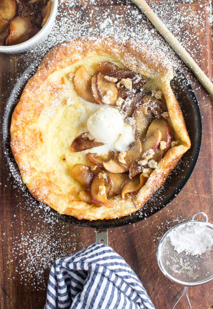 Apples Foster Dutch Baby - The Hungary Buddha Eats the World
